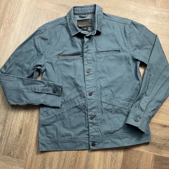 Tavik Modern Beach Culture Sutter Canvas Chore Jacket Mens Medium Slate Blue